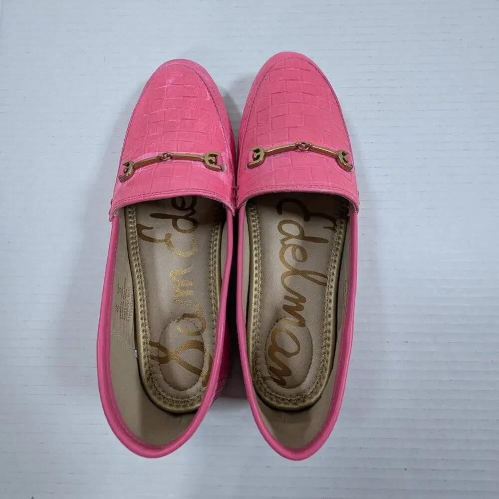 Girls Sam Edelman Loraine Loafer Size 4 Pink Preppy Barbie Comfort Horse Bit